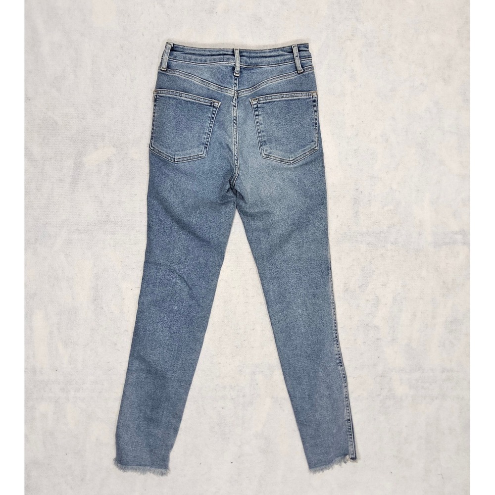 Free People Jeans 27 Sierra NEW Skinny Jegging Raw Hem Stretch Blue High Rise - Picture 4 of 8